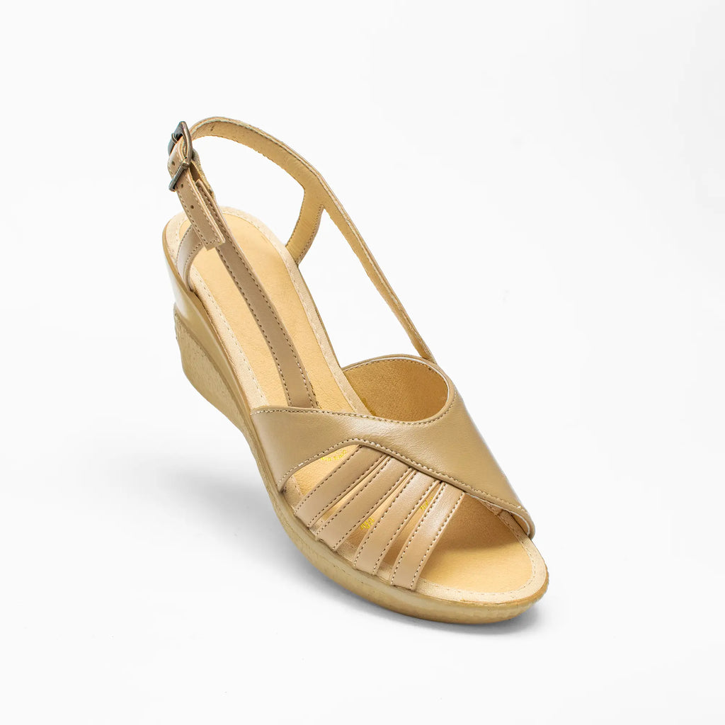 Sandalia de Cuña Beige 343