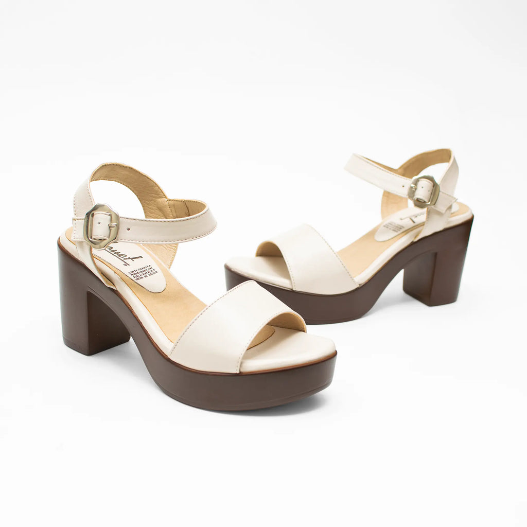 Sandalia Plataforma Crema SSC