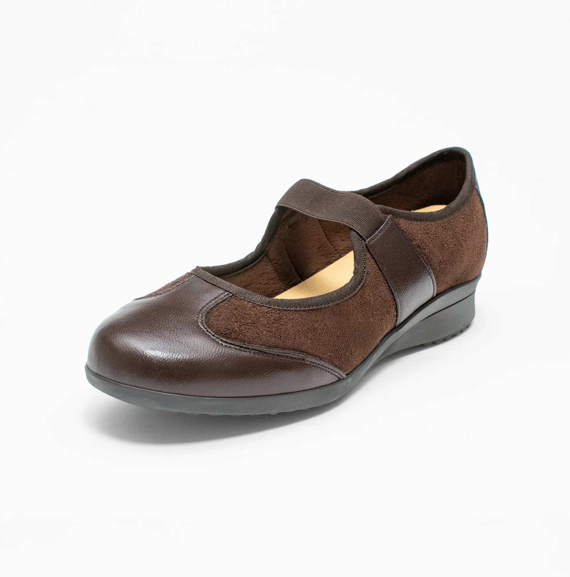 Zapato Mary Jane Gamuza Café 361