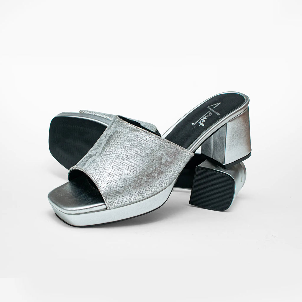 Sandalia Mule Plata 1034