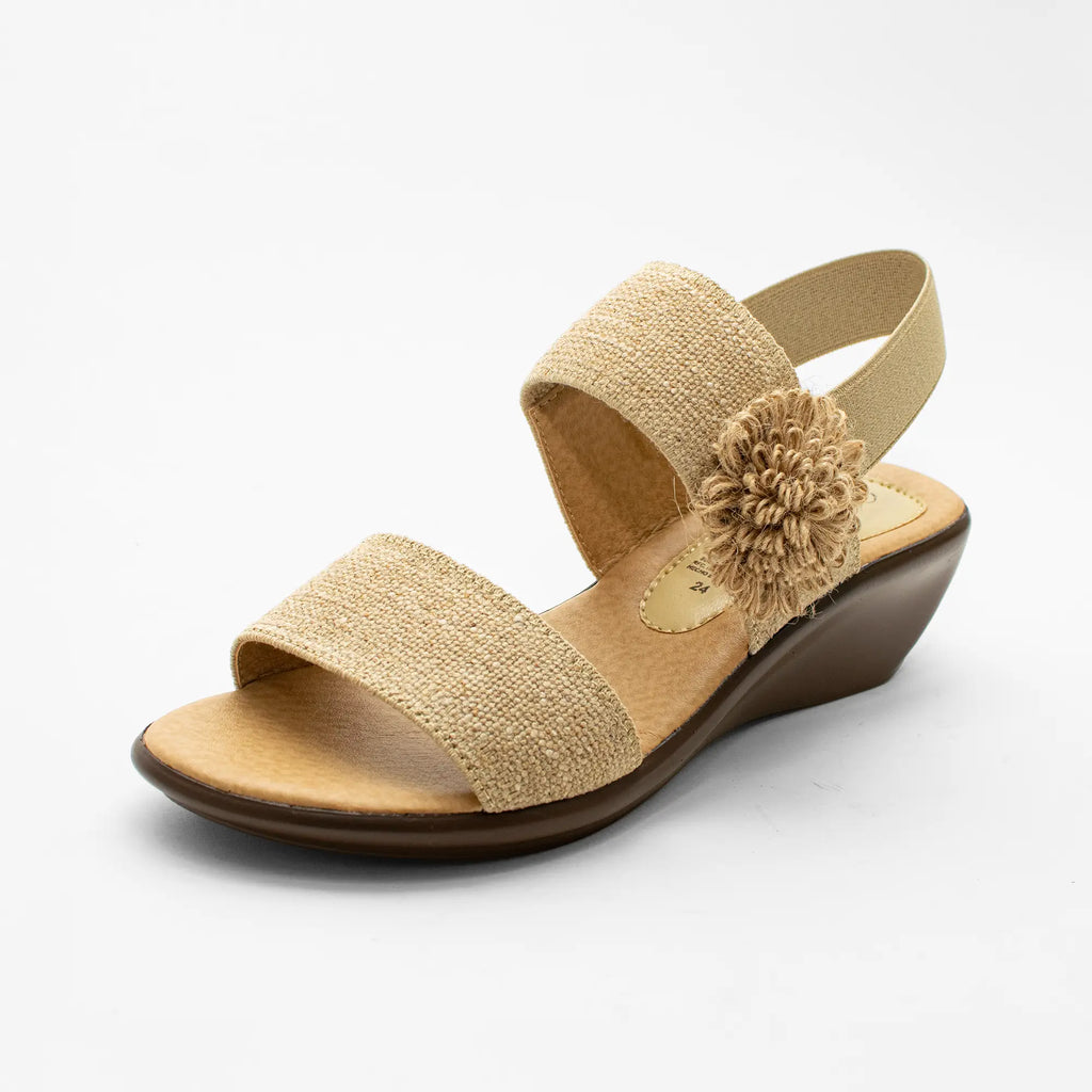 Sandalia Miami Beige con Flor Miami