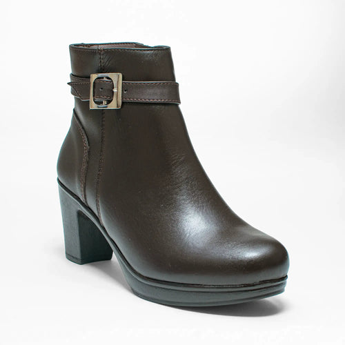 Botin Hebilla Piel Café 1320