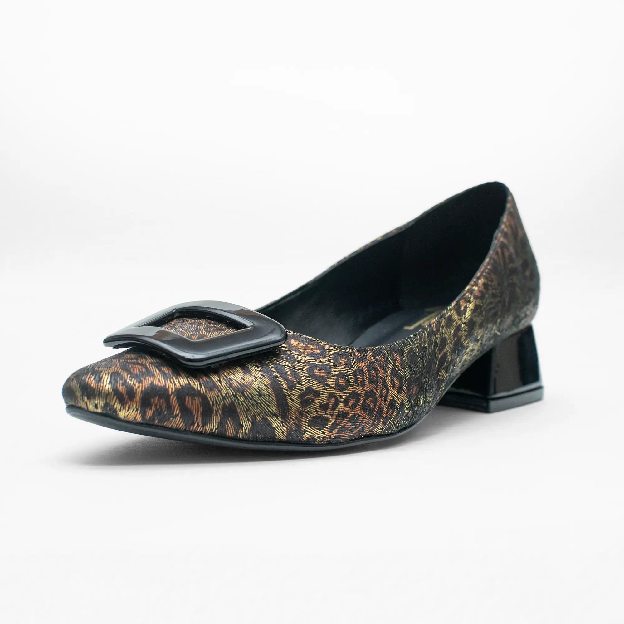 Tacón Bajo Leopardo Charol 6065