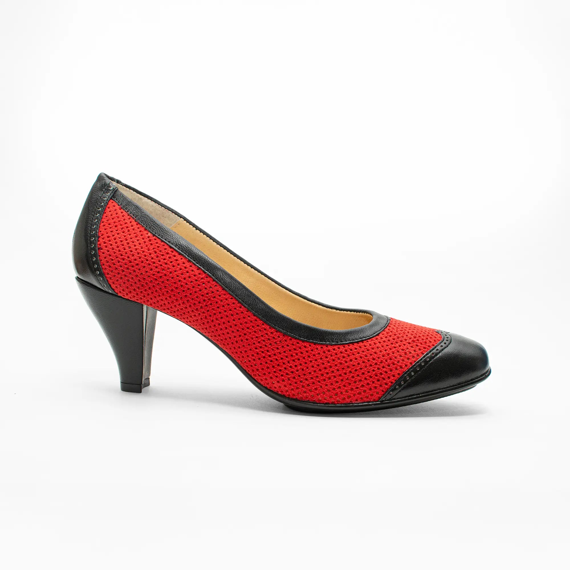 Zapato Tacón Medio Rojo 448
