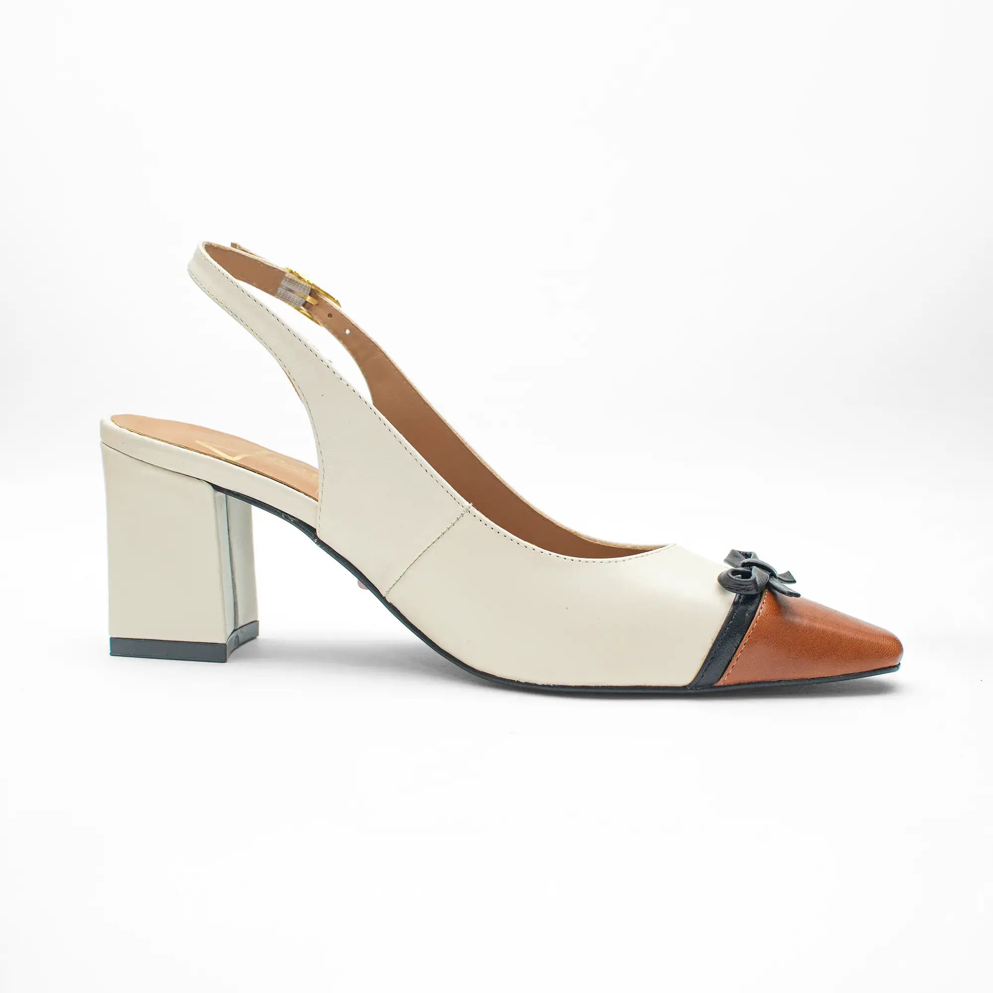 Zapato Piel Porcelana Beige con Café 9004