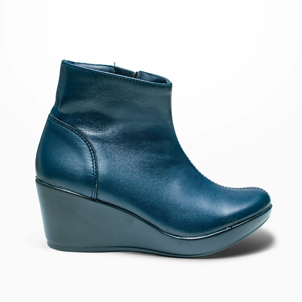 Botin Piel Azul 0181