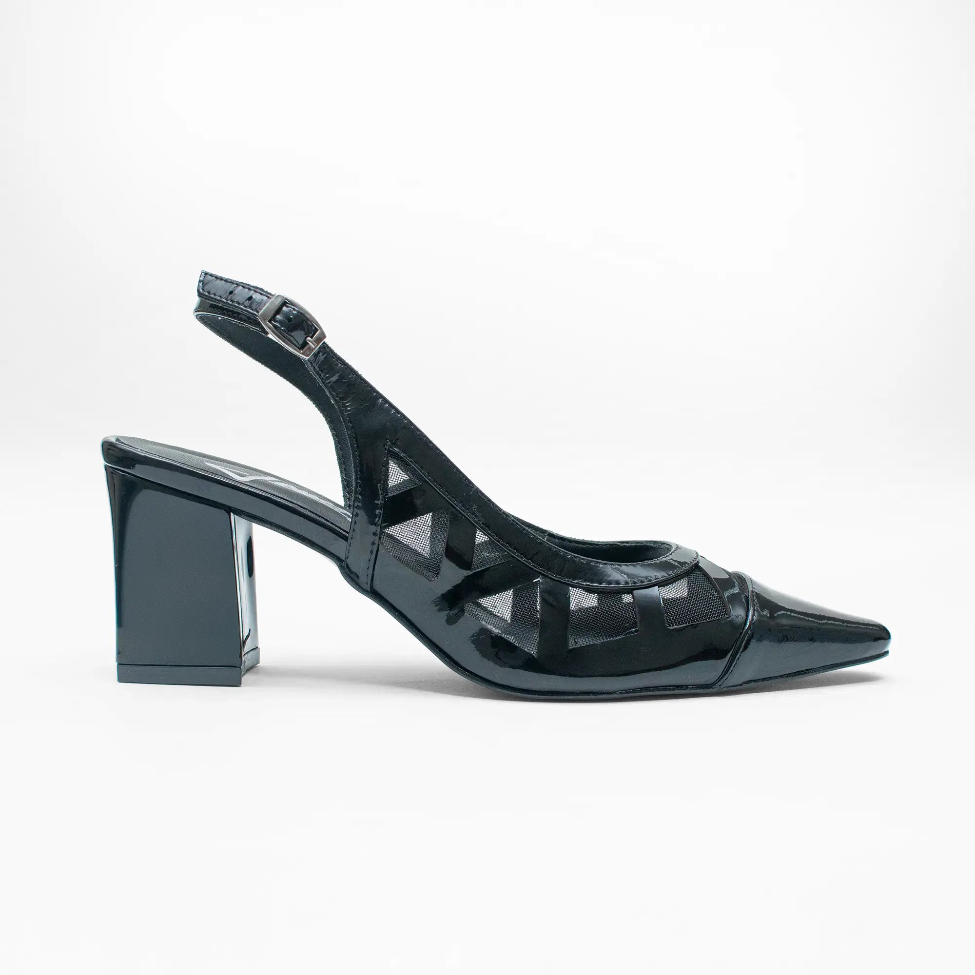 Zapato Sling Back Charol Negro 9050