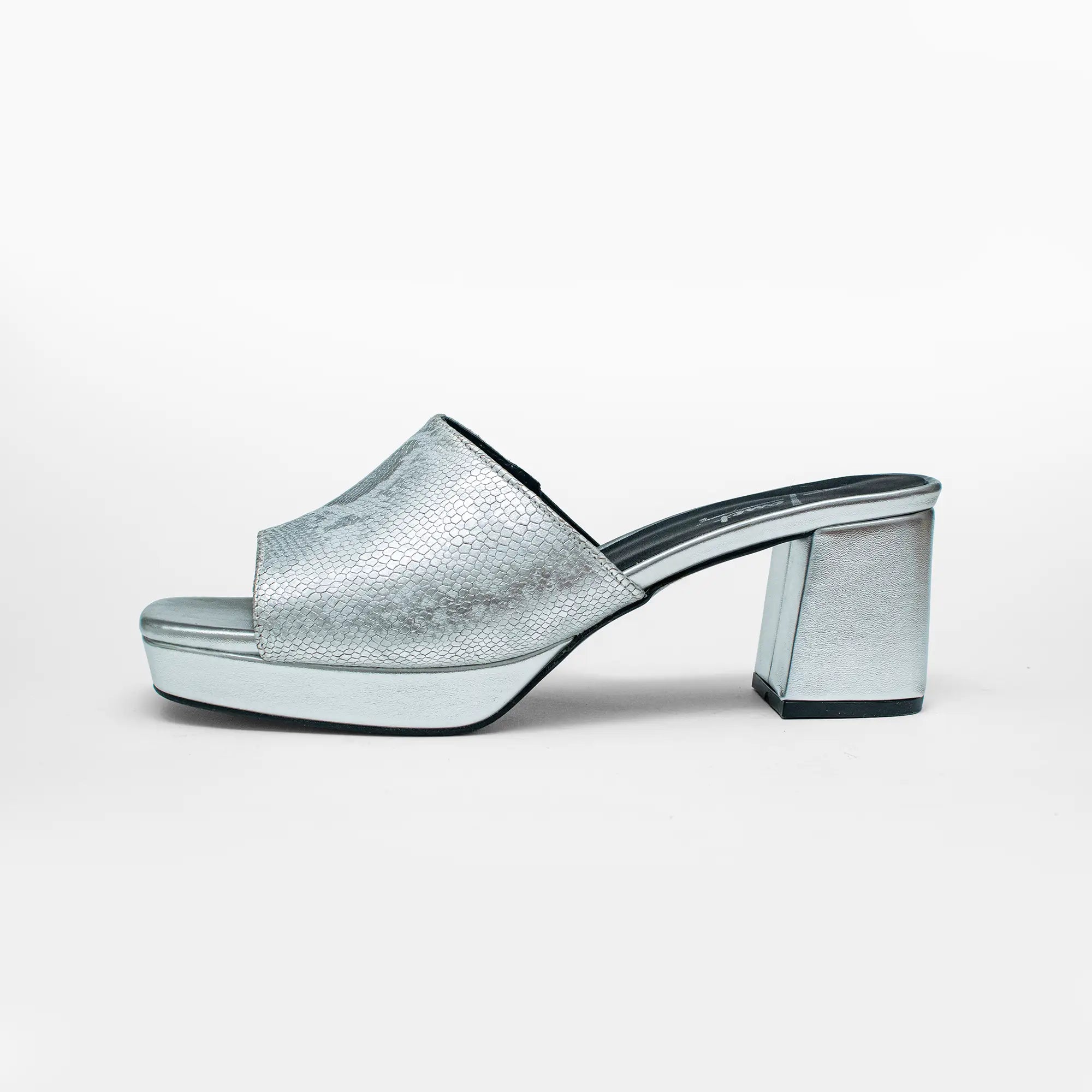 Sandalia Mule Plata 1034