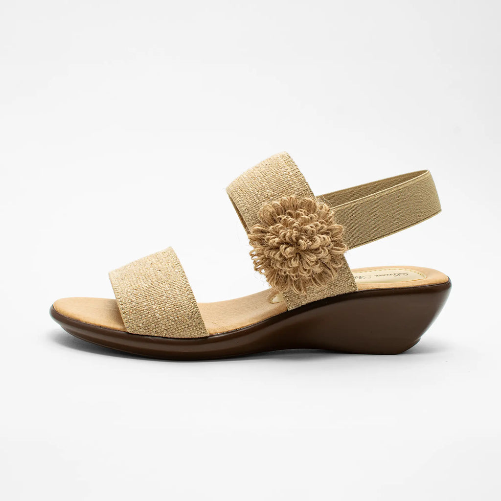 Sandalia Miami Beige con Flor Miami