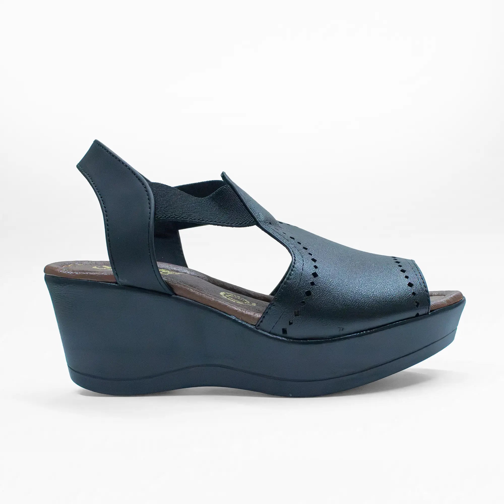 Sandalia Plataforma Piel Negro 0902