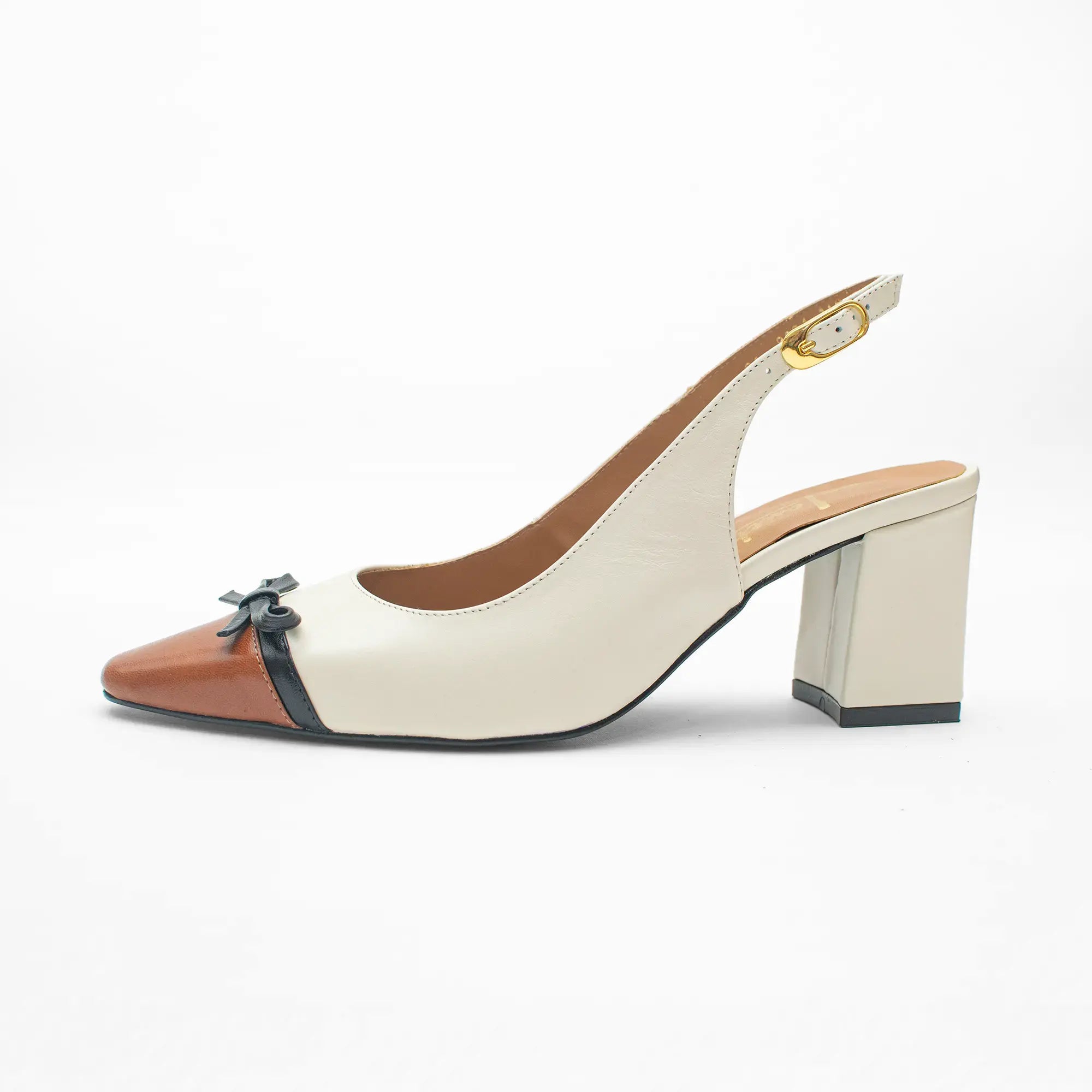 Zapato Piel Porcelana Beige con Café 9004