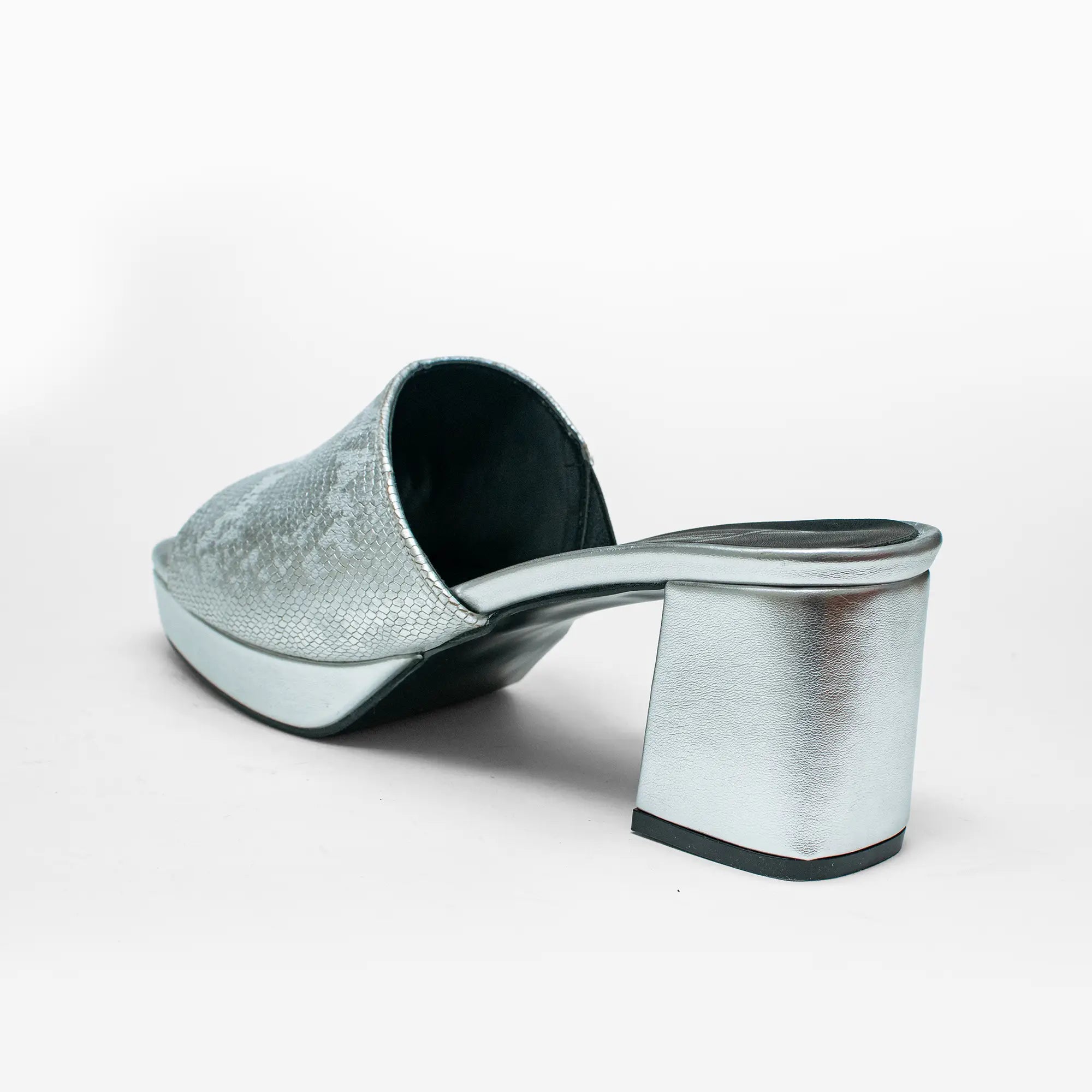 Sandalia Mule Plata 1034
