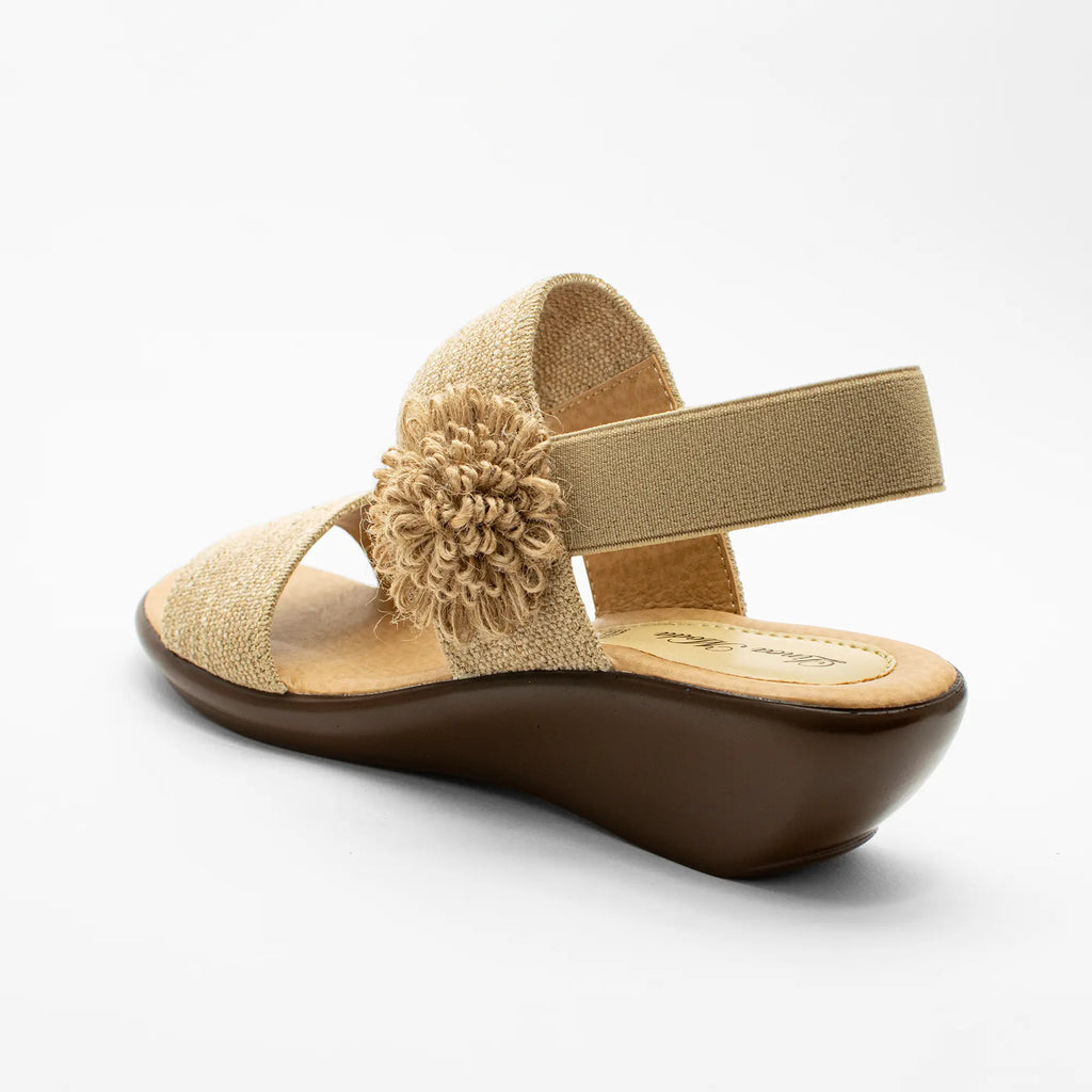 Sandalia Miami Beige con Flor Miami