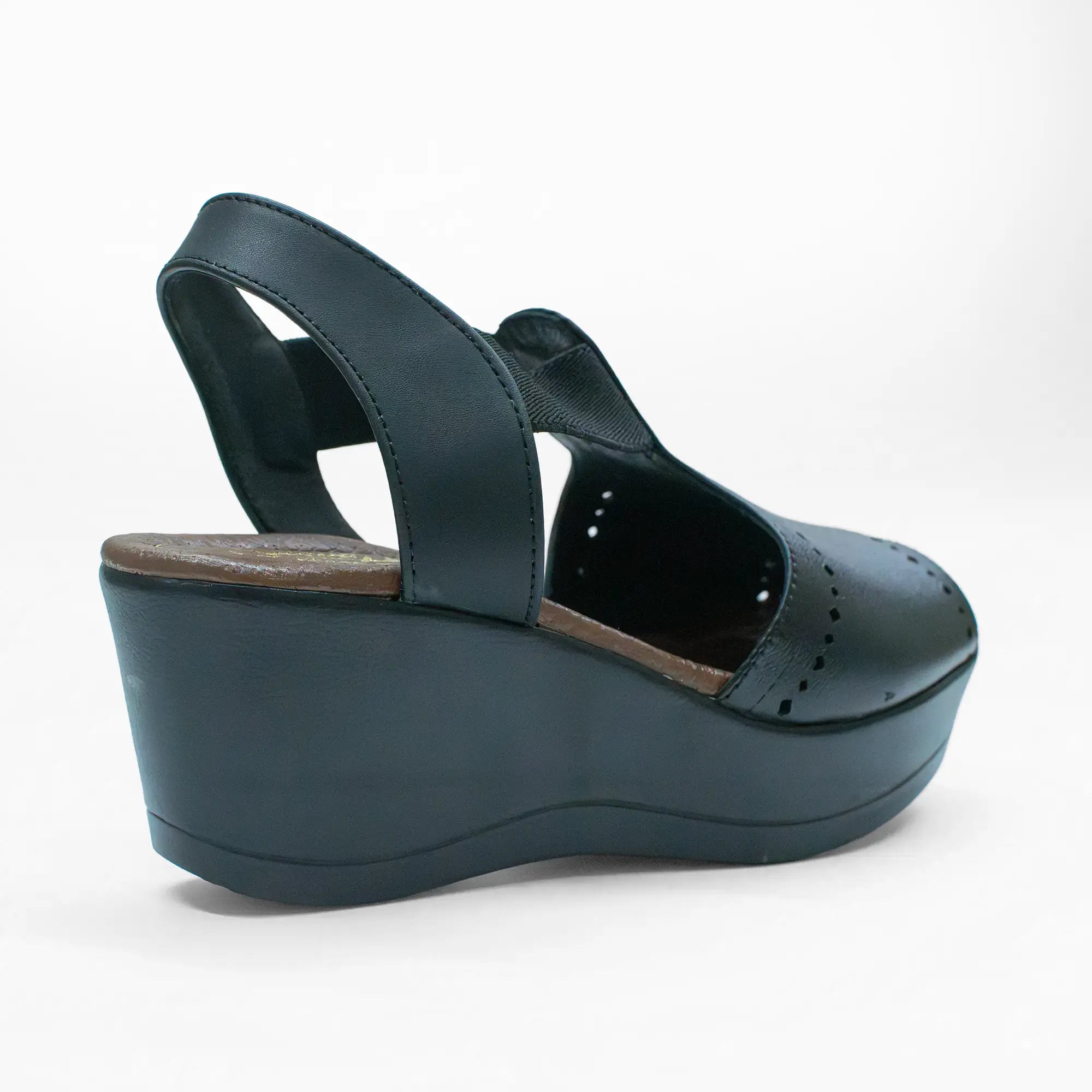 Sandalia Plataforma Piel Negro 0902