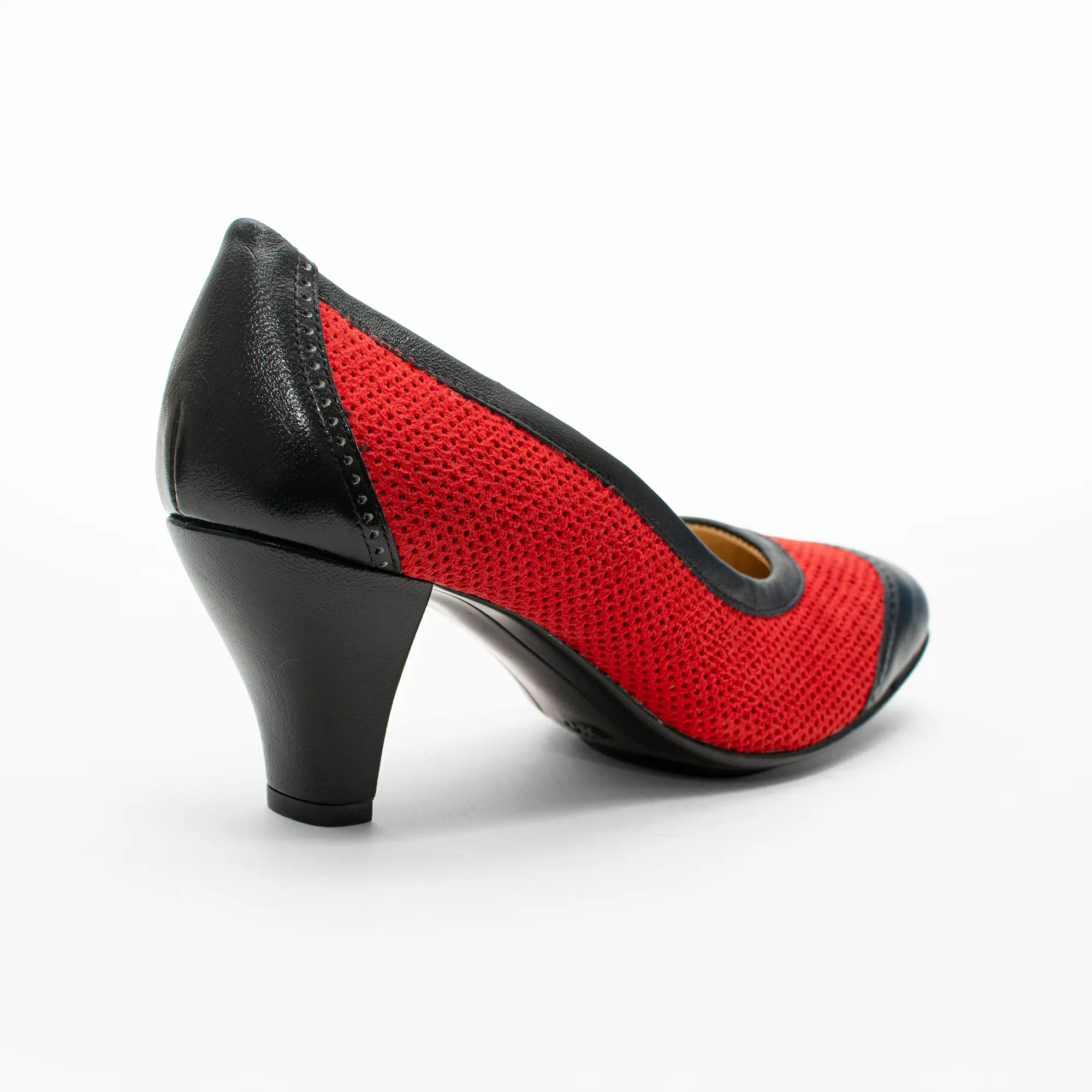 Zapato Tacón Medio Rojo 448