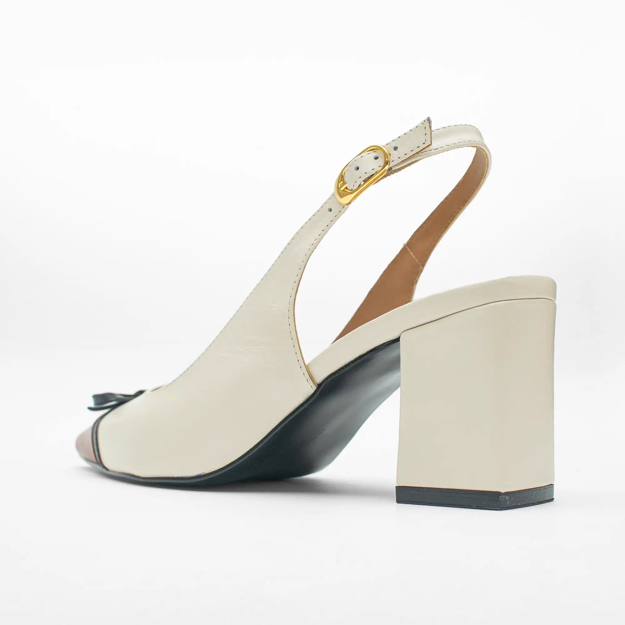 Zapato Piel Porcelana Beige con Café 9004