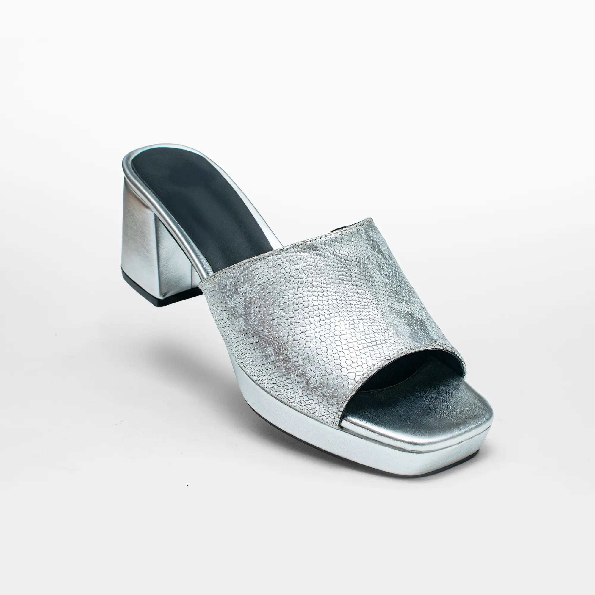 Sandalia Mule Plata 1034