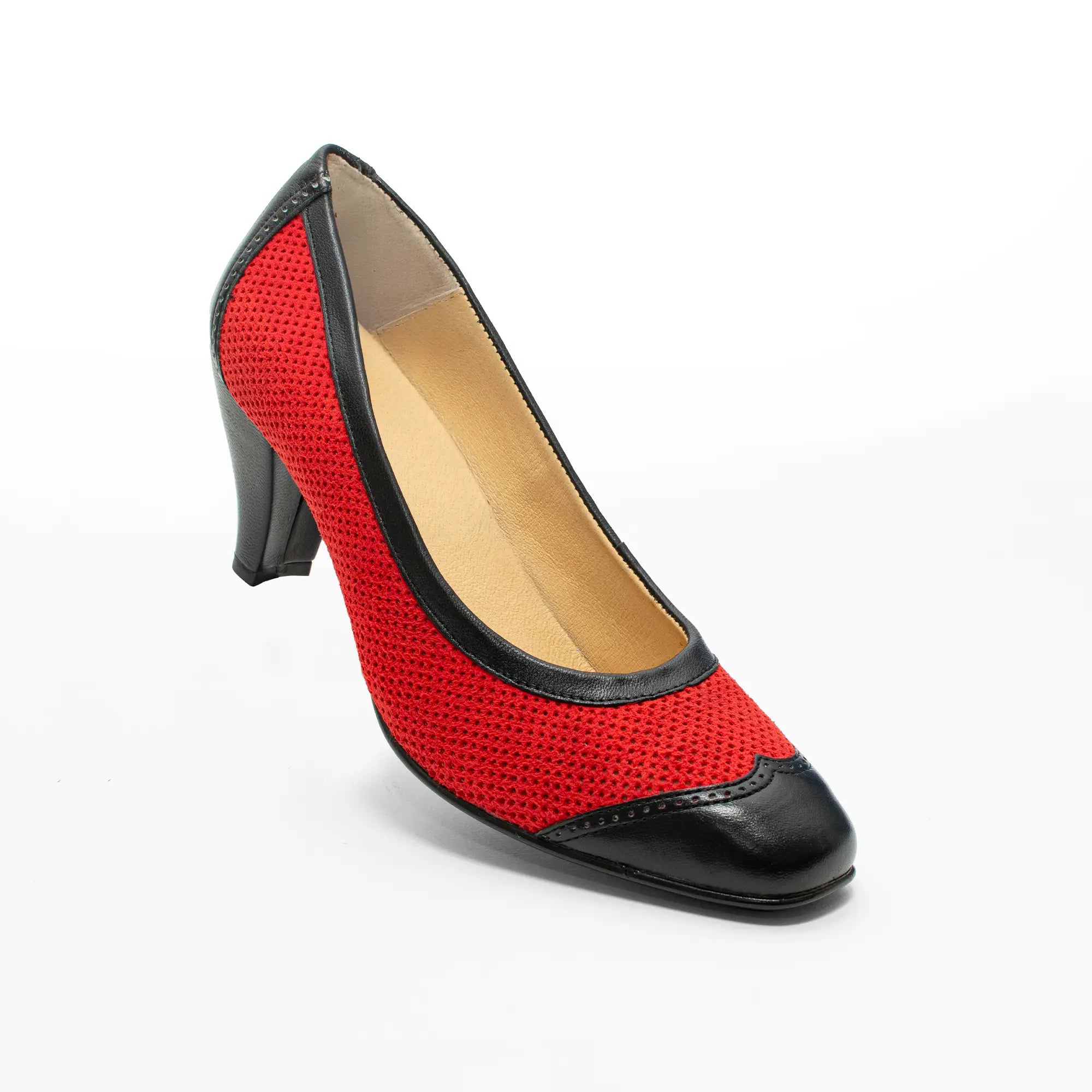 Zapato Tacón Medio Rojo 448