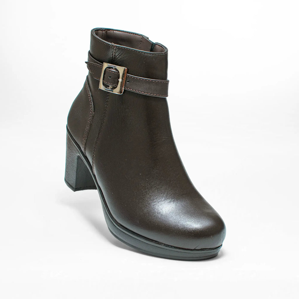 Botin Hebilla Piel Café 1320