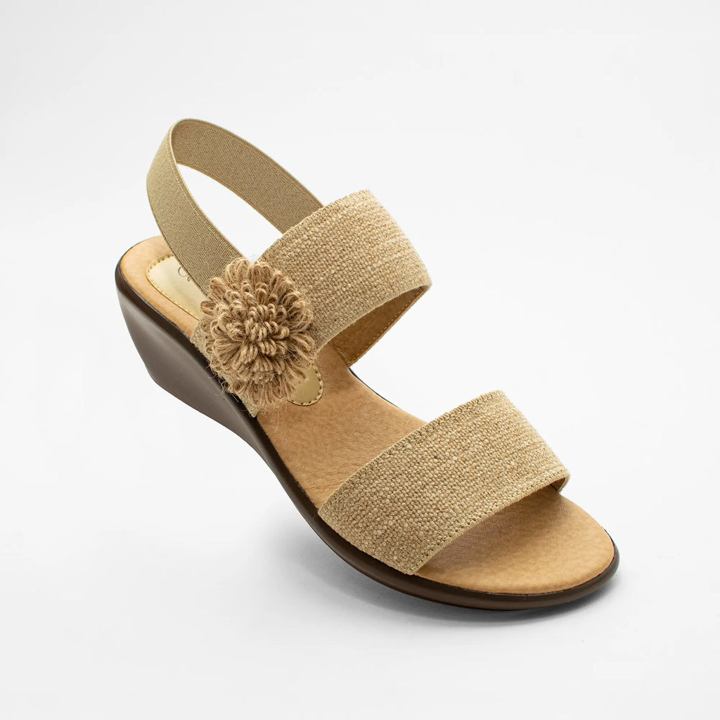 Sandalia Miami Beige con Flor Miami