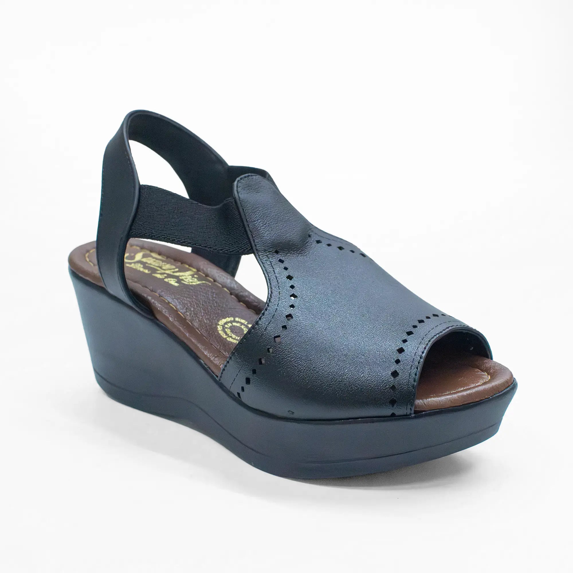 Sandalia Plataforma Piel Negro 0902