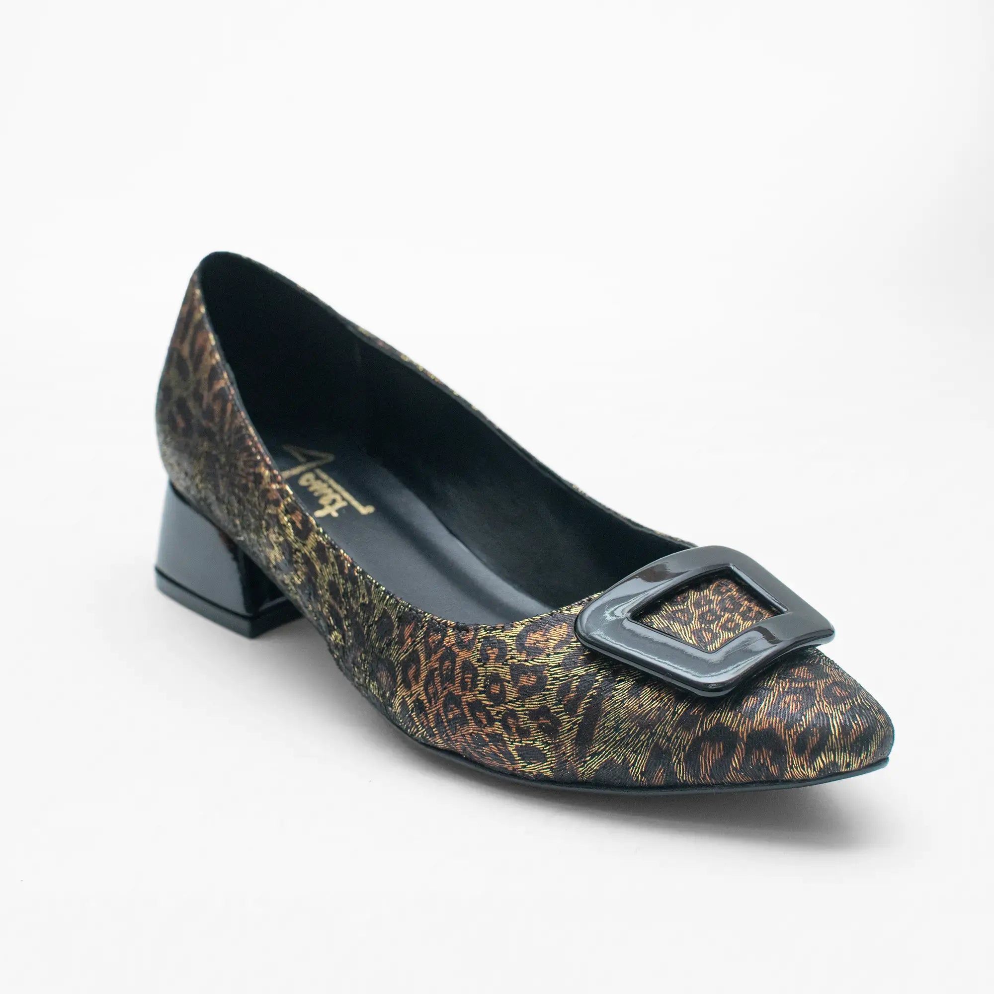 Tacón Bajo Leopardo Charol 6065